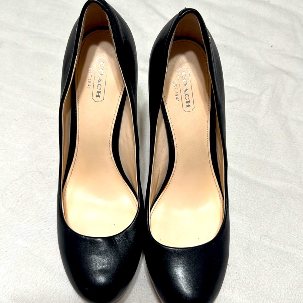 Coach monogram leather heel